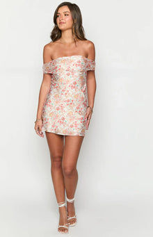 Off the Shoulder Mini Dress | Primrose Paisley Floral