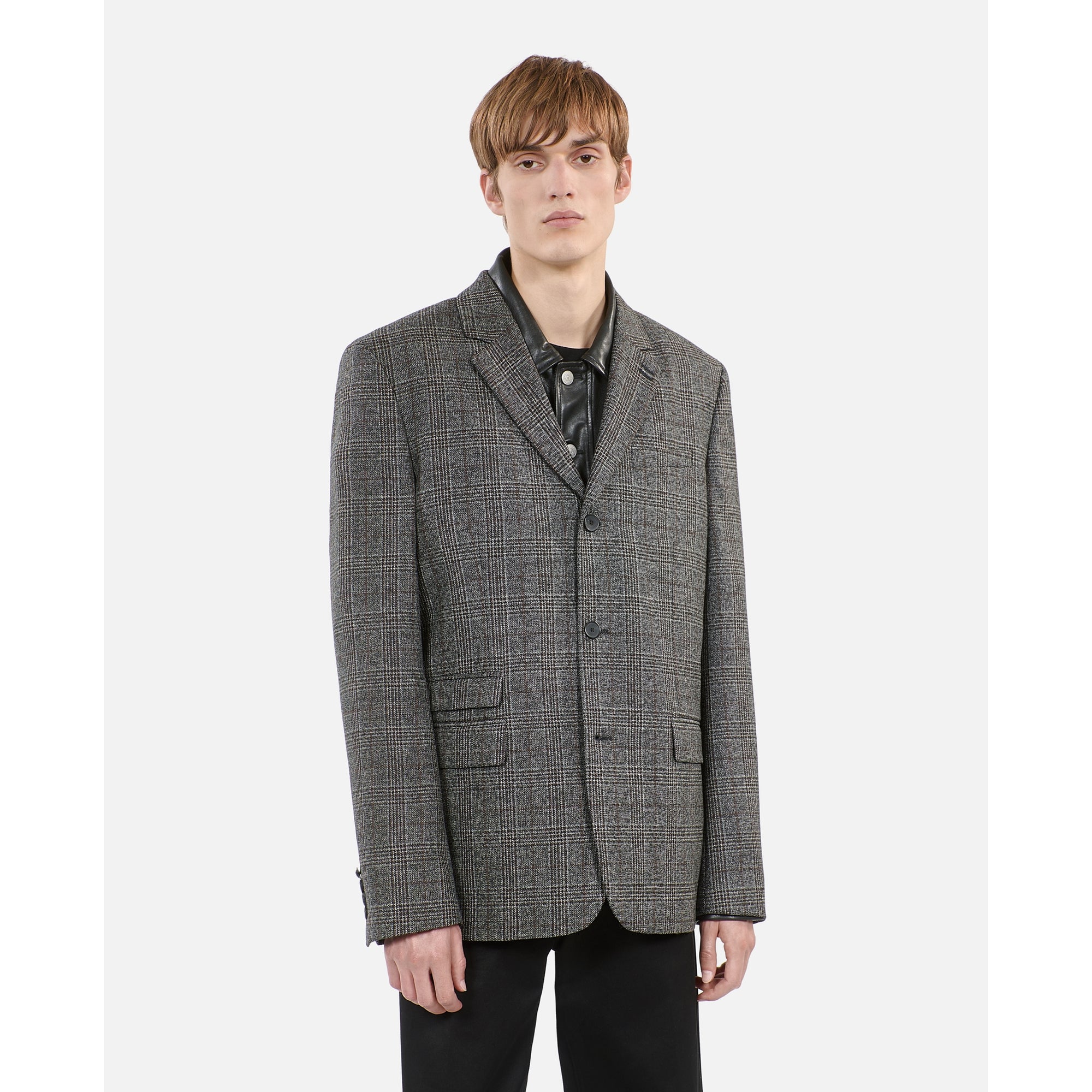 Prince Of Wales Wool Blazer | Men | Brown x Black