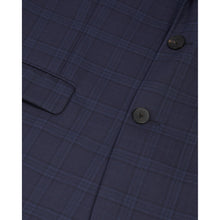 Prince Of Wales Wool Suit Jacket | Men | Navy Blue