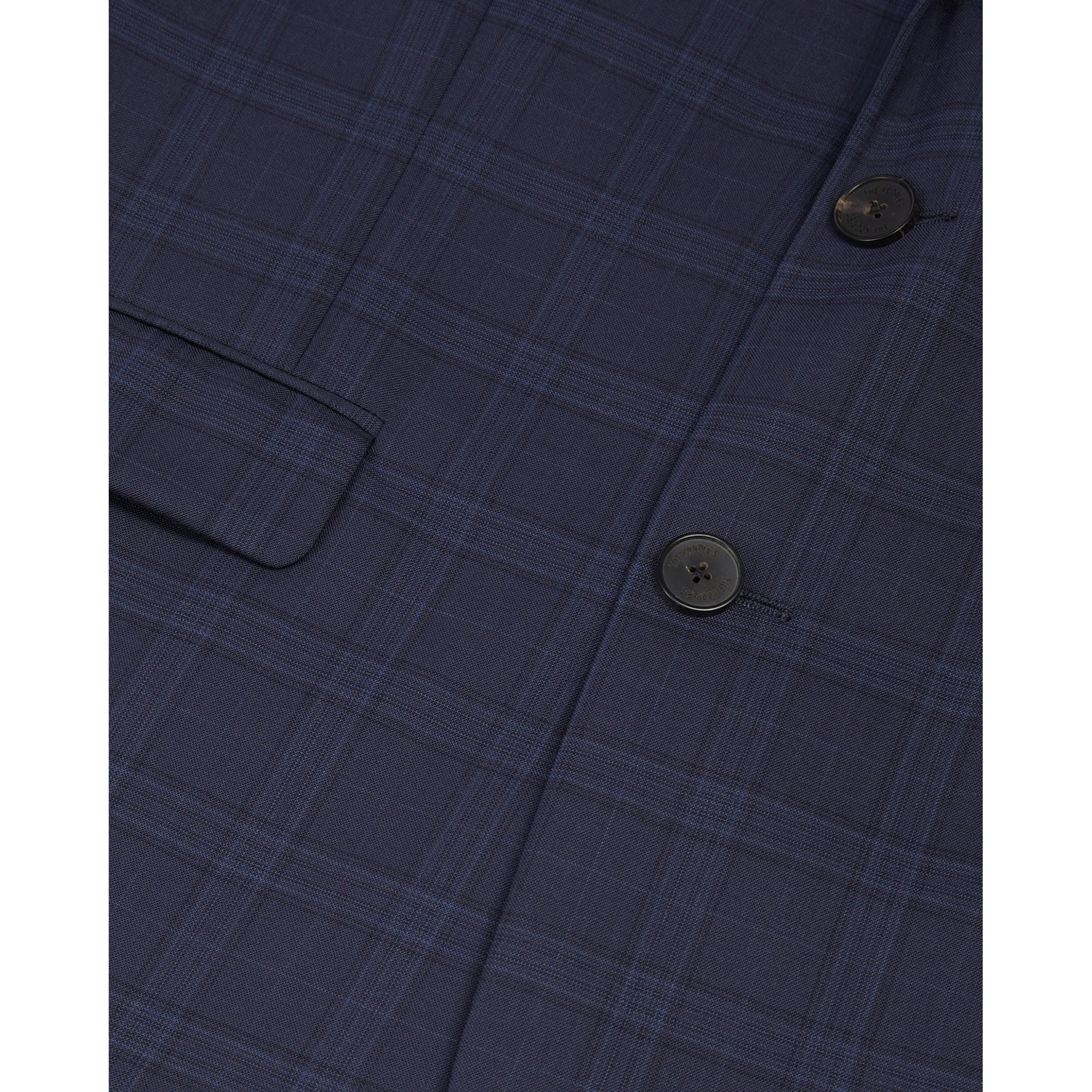 Prince Of Wales Wool Suit Jacket | Men | Navy Blue