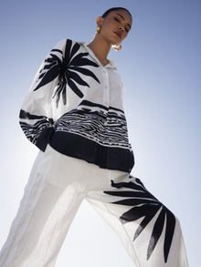 Printed Linen Rina Top | Maja Navy