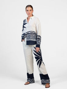 Printed Linen Rina Top | Maja Navy