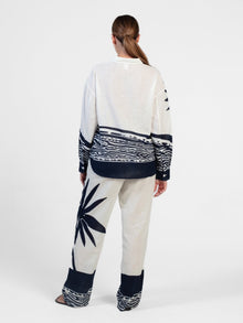 Printed Linen Rina Top | Maja Navy