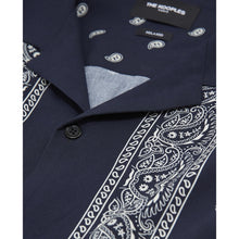 Printed Bandana Shirt | Men | Navy x Ecru