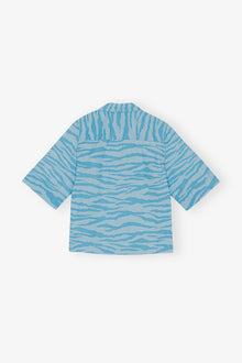 Printed Cotton Shirt | Ethereal Blue