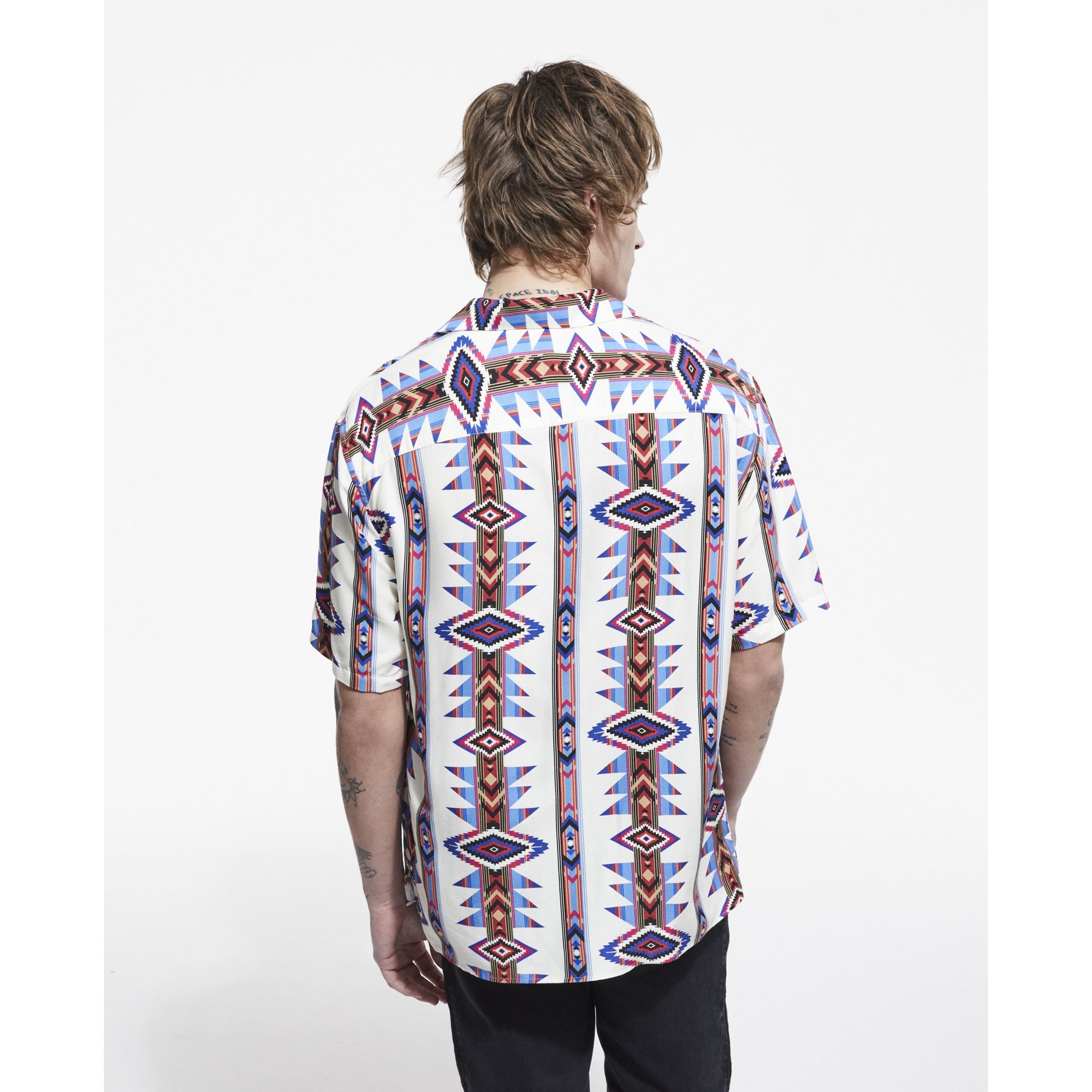 Printed Hawaiian Collar Shirt | Men | Ecru