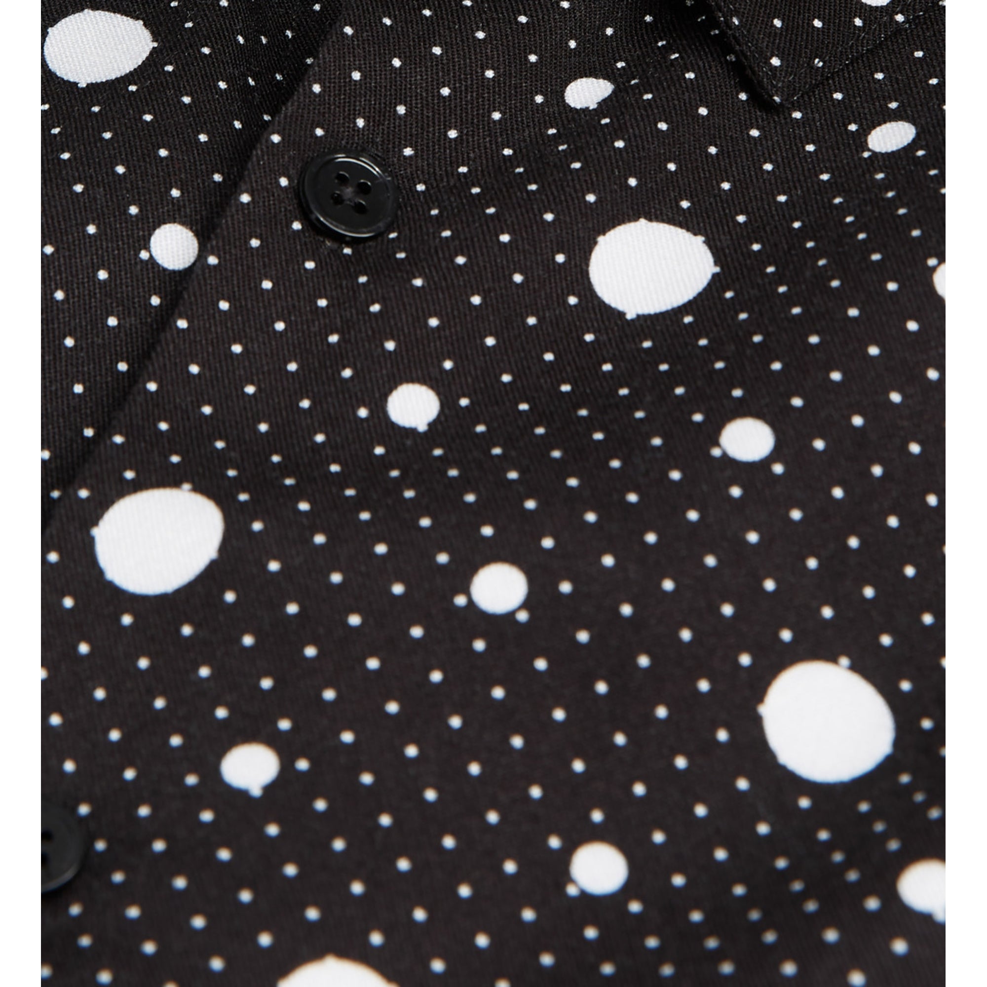 Printed Shirt With Classic Collar | Men | Black x Ecru