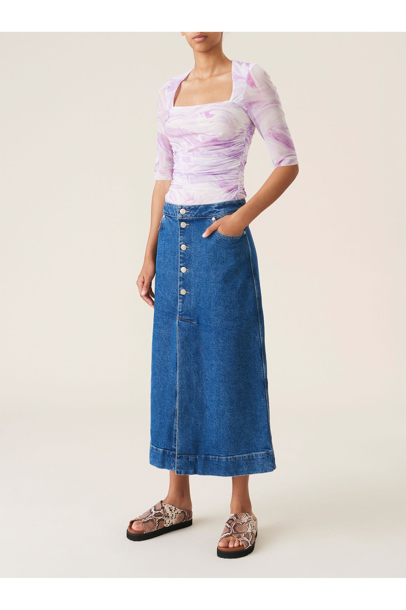 Purple Mesh Blouse | Orchid Bloom