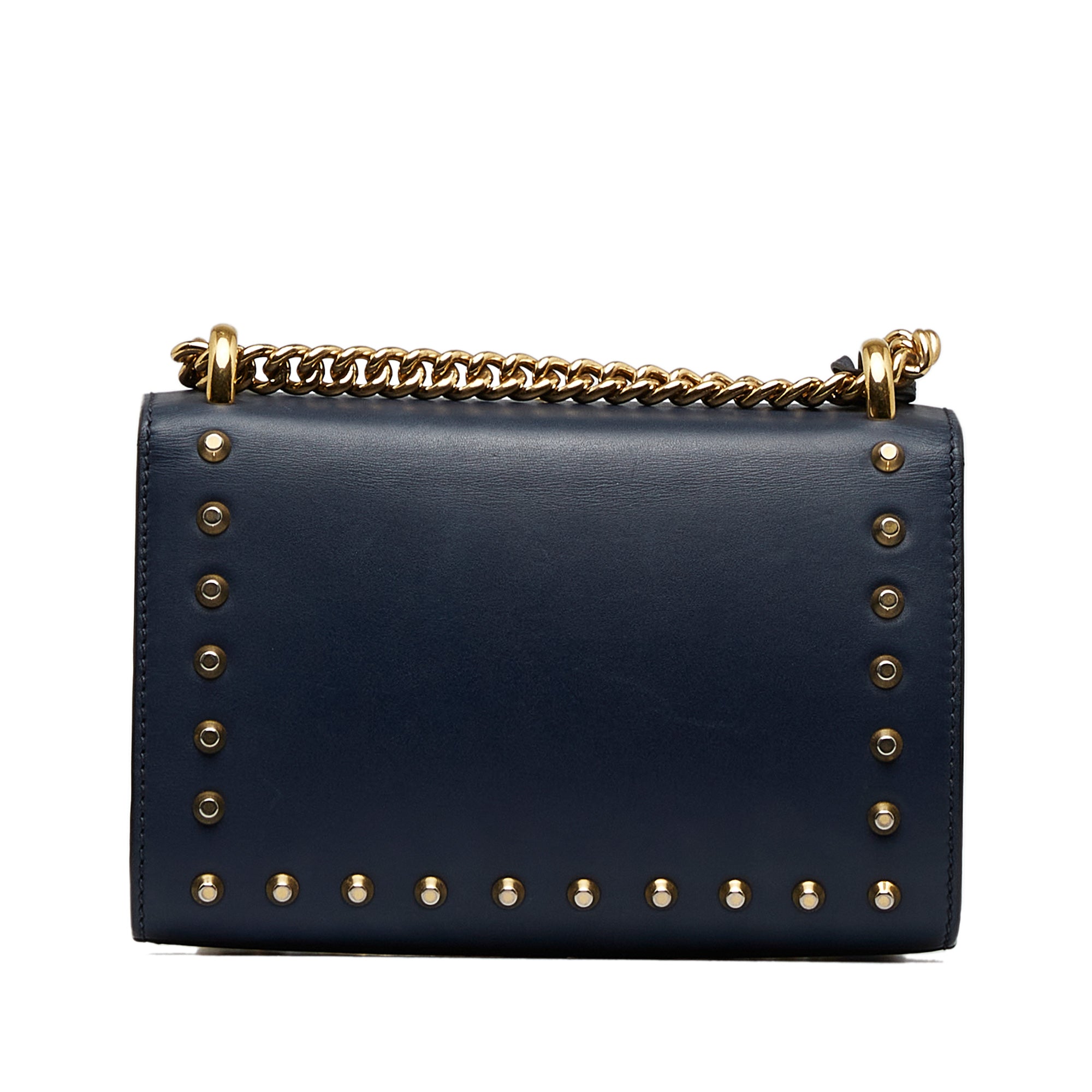 Gucci Pre-Owned Small Pearl Studded Padlock Crossbody | Women | Blue x Dark Blue