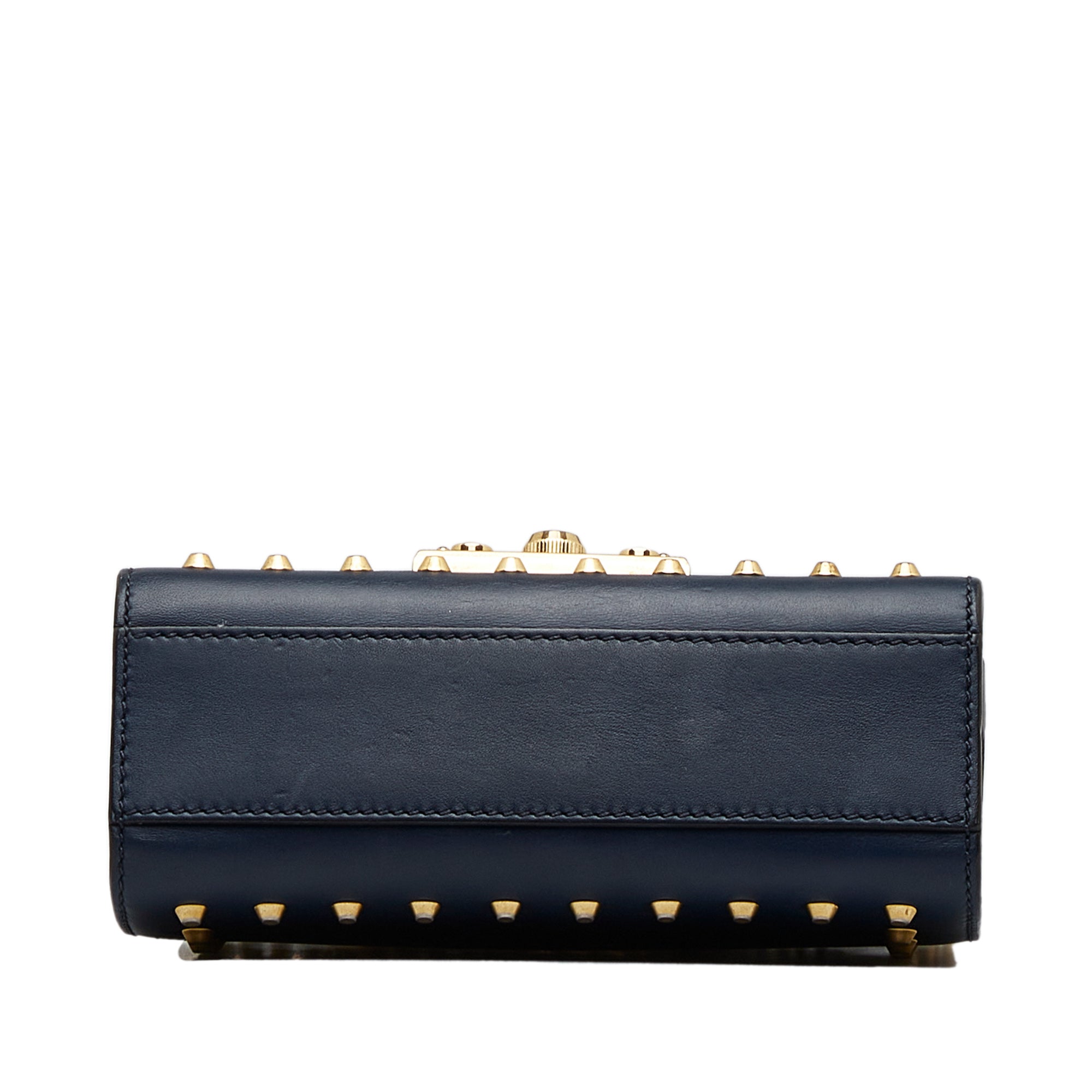 Gucci Pre-Owned Small Pearl Studded Padlock Crossbody | Women | Blue x Dark Blue