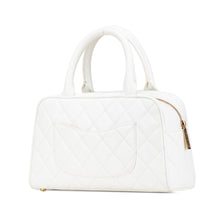 Chanel | Pre-Owned CC Quilted Caviar Bowling Bag | White
