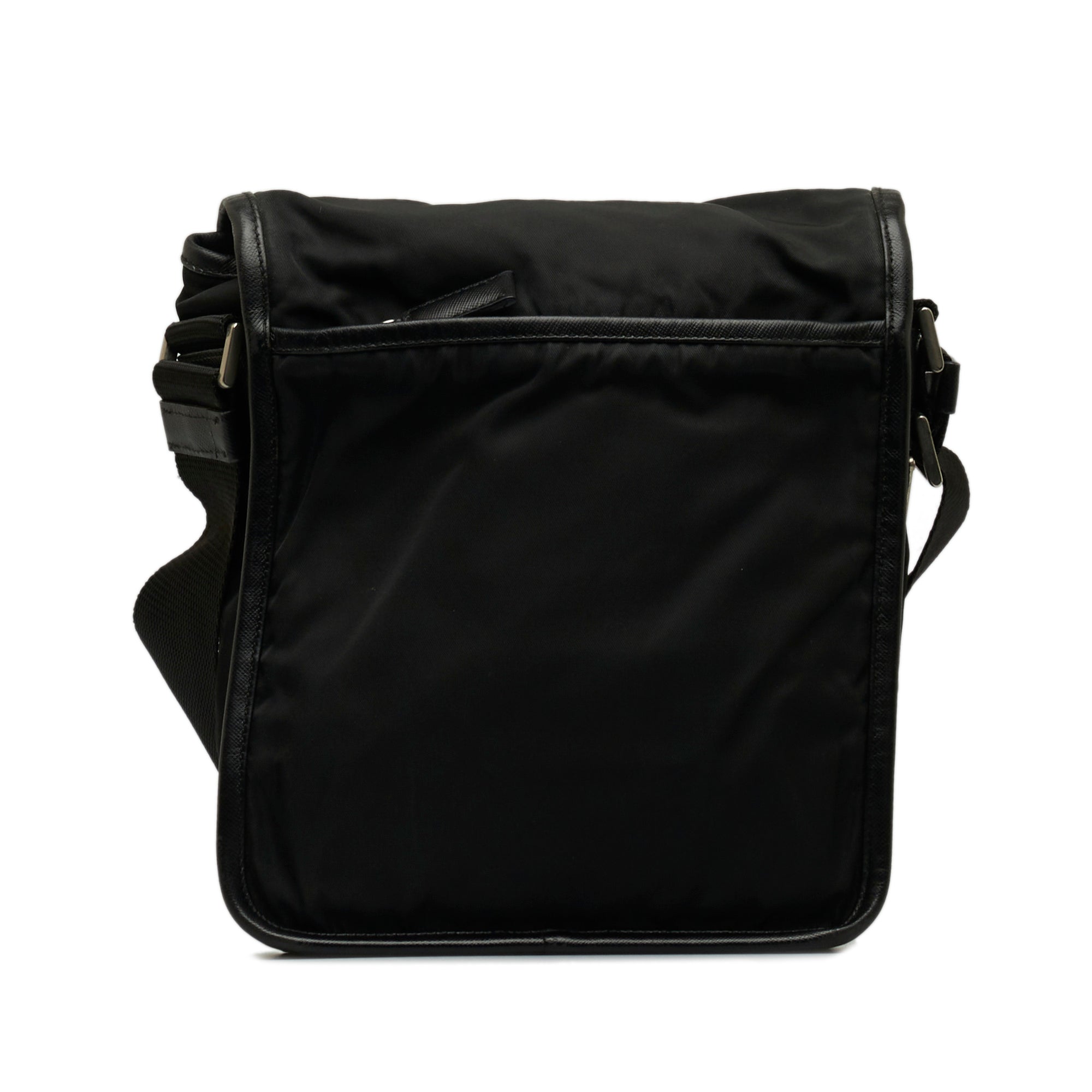 Prada | Pre-Owned Tessuto Buckle Messenger Bag - III | Black