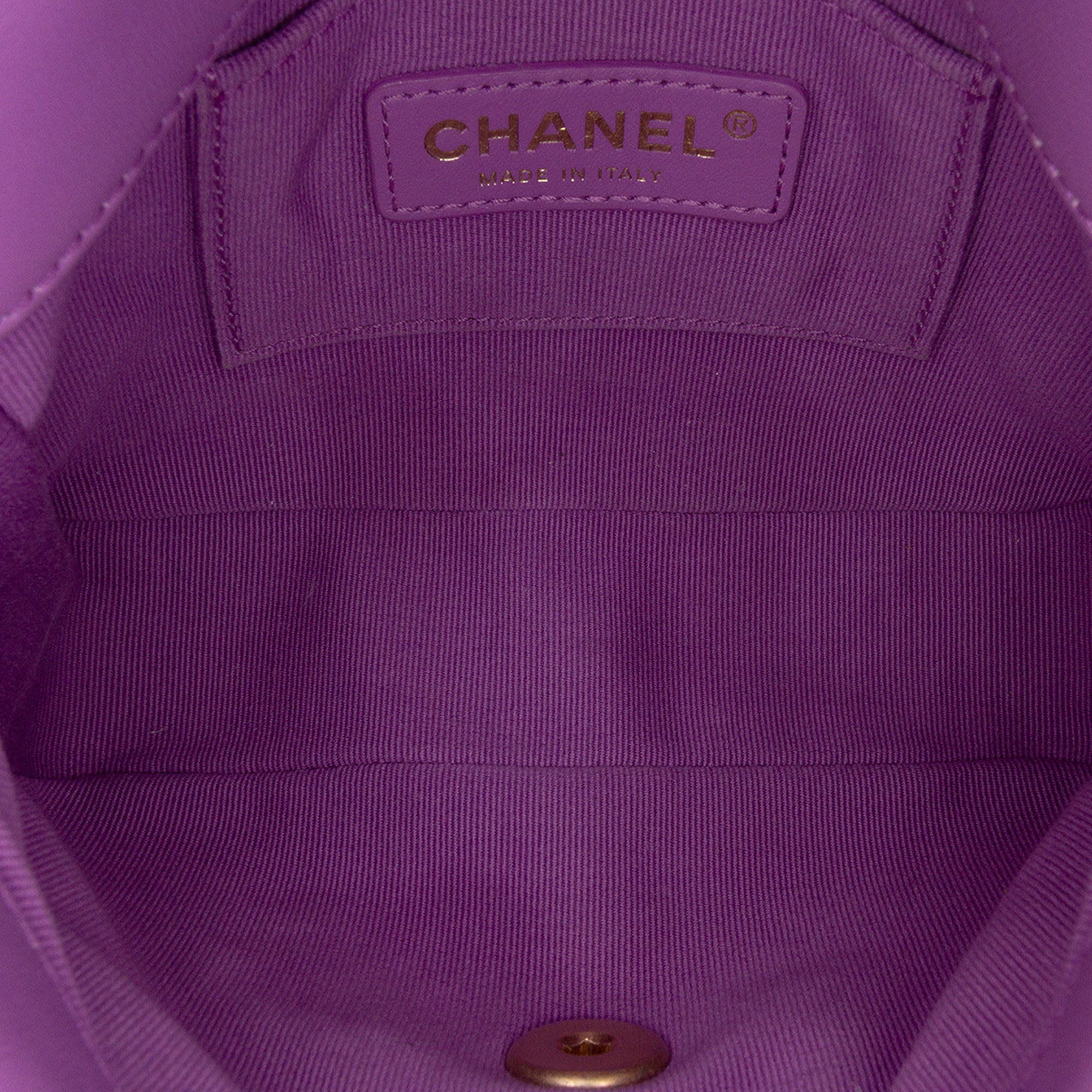 Chanel | Pre-Owned Mini Quilted Lambskin Candy Chain Flap | Purple