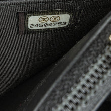 Chanel | Pre-Owned Quilted Crackled Patent Pearl Strap Wallet On Chain | Black