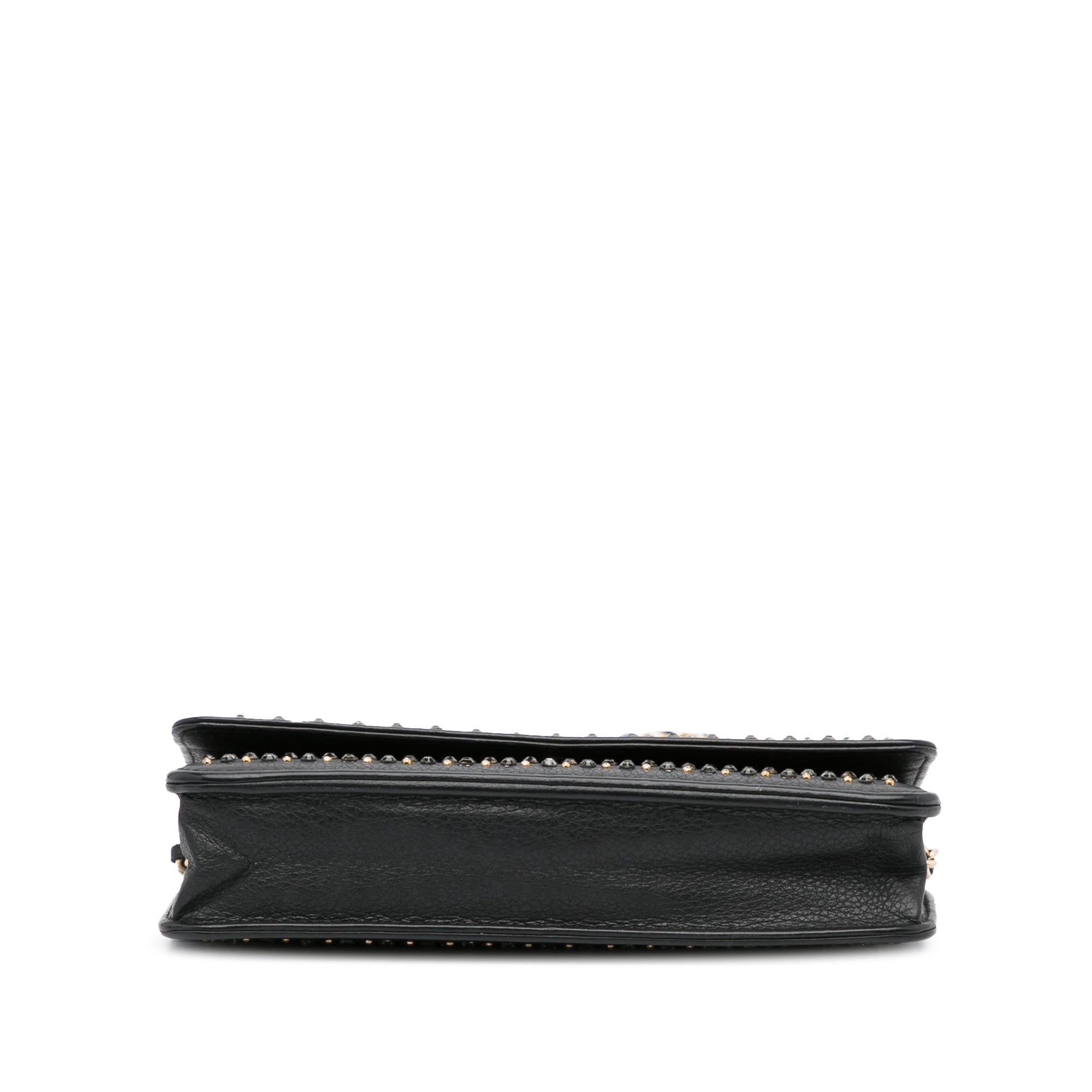 Chanel | Pre-Owned Studded Leather Wallet on Chain | Black