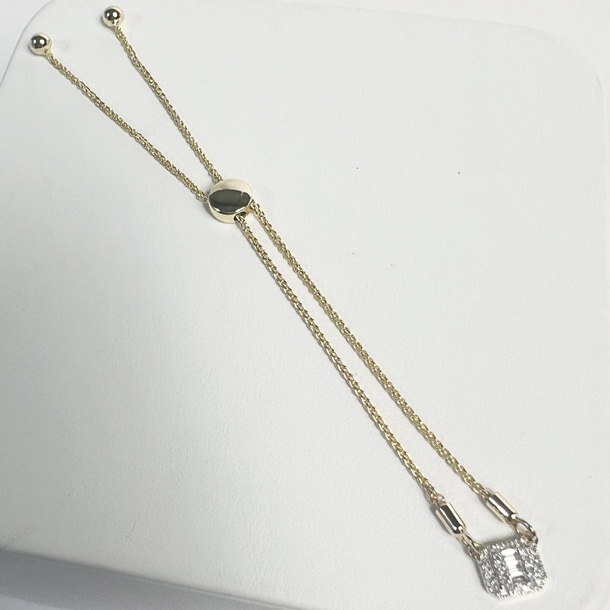 Strength in Solitude Diamond Slider Bracelet | 10K Yellow Gold | 0.12 CTW White Diamond