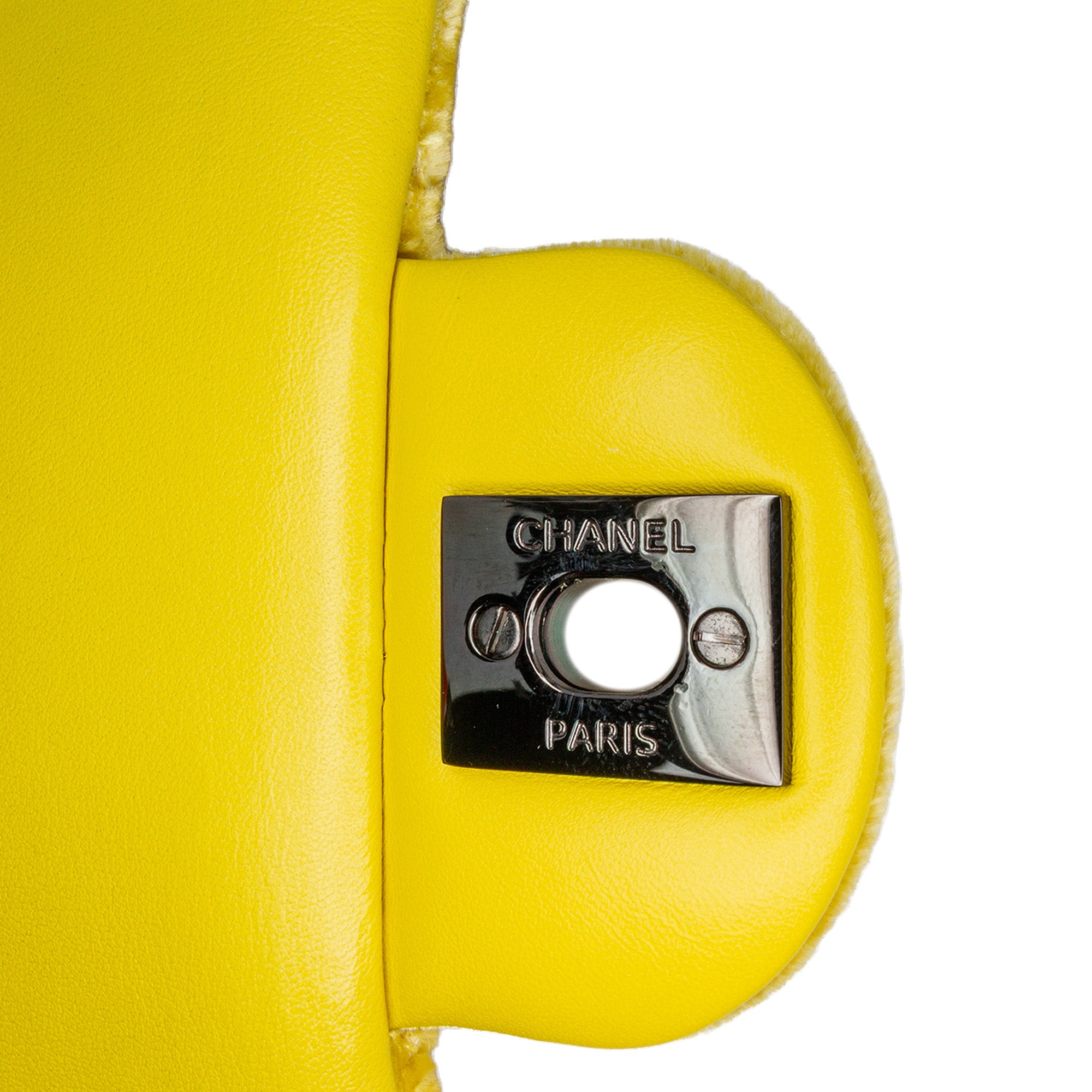 Chanel | Pre-Owned Mini Rectangular Classic Velvet Single Flap | Yellow