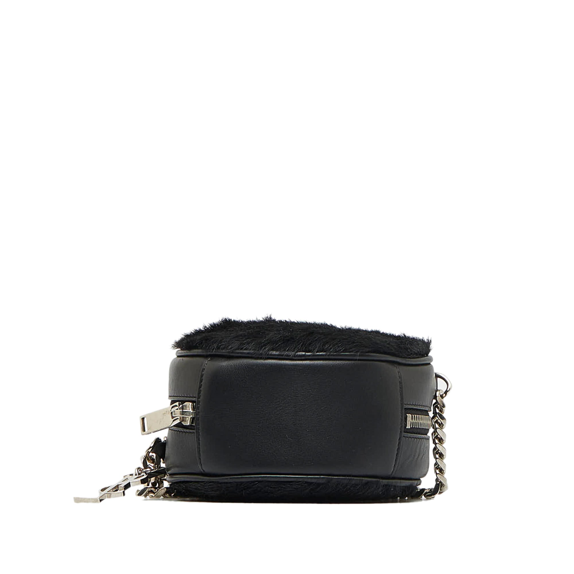 Saint Laurent Pre-Owned Pony Hair Round Crossbody | Women | Black