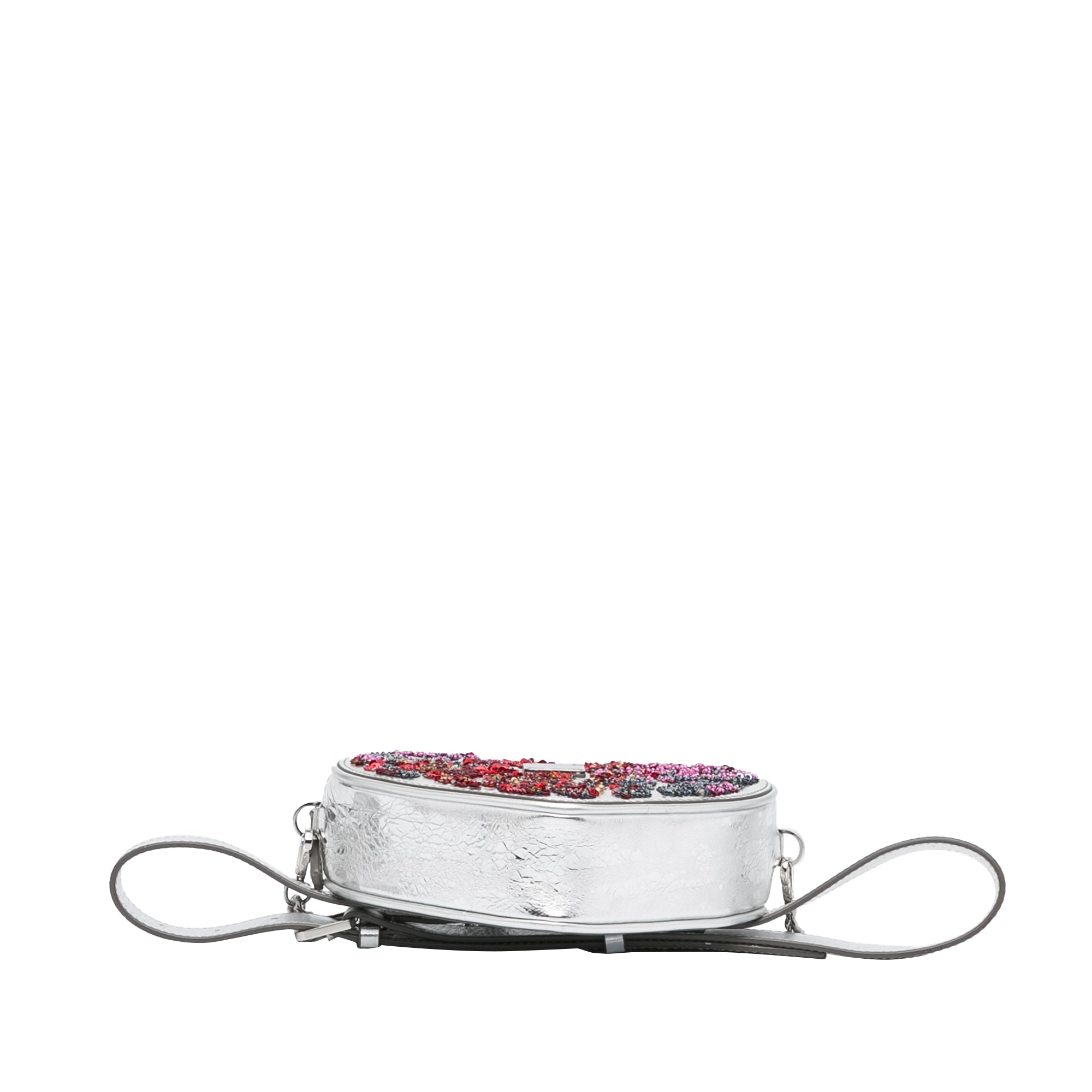 MCM | Pre-Owned Paticia Leopard Sparkle Satchel | SilverRed