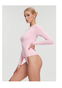 Quarter Zip Long Sleeve Top | Ballet Pink