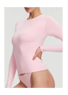 Quarter Zip Long Sleeve Top | Ballet Pink