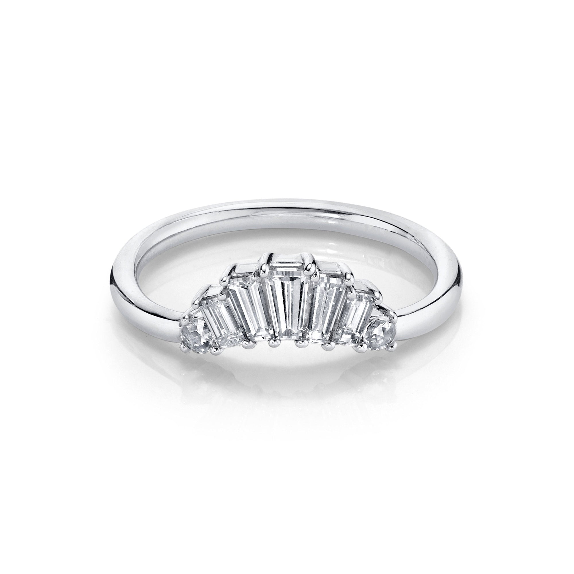 Women | White Diamond Analee Art Deco Band | 14k White Gold