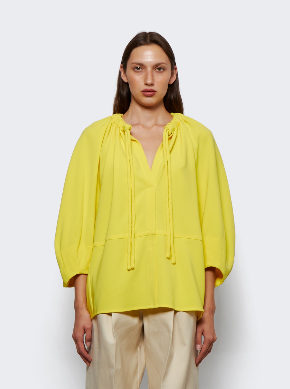 Women | Proenza Schouler | Matte Crepe V-neck Top | Yellow