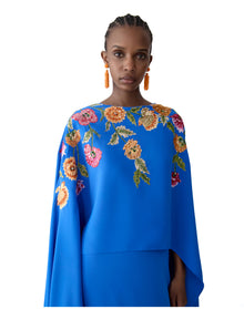 Embroidered Cape Caftan | Bluebell Multi