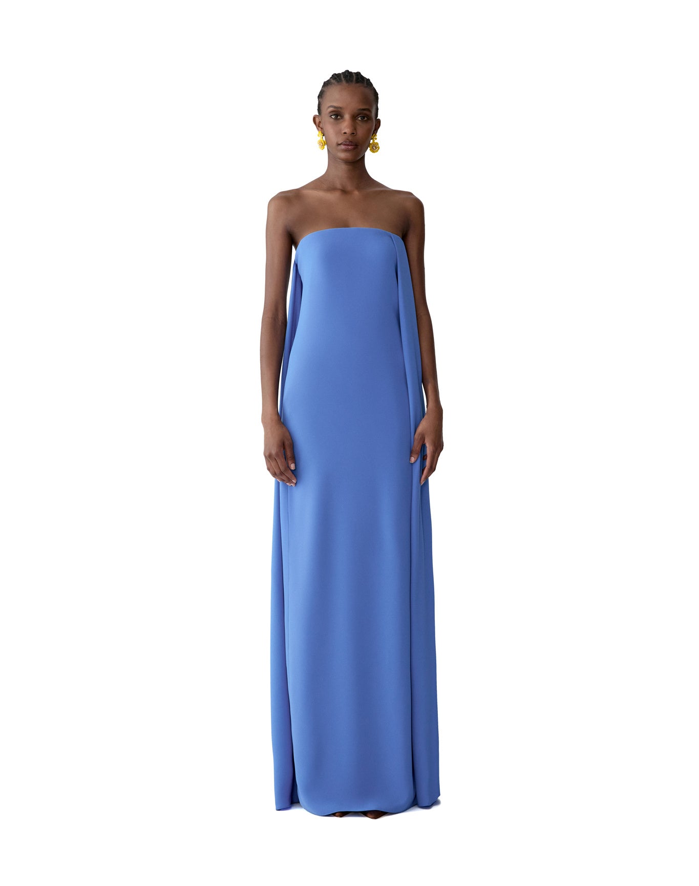 Draped Front Strapless Column Gown | Bluebell
