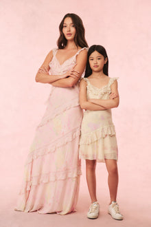 Radiance Floral Ruffle Maxi Dress | Strawberry Tart