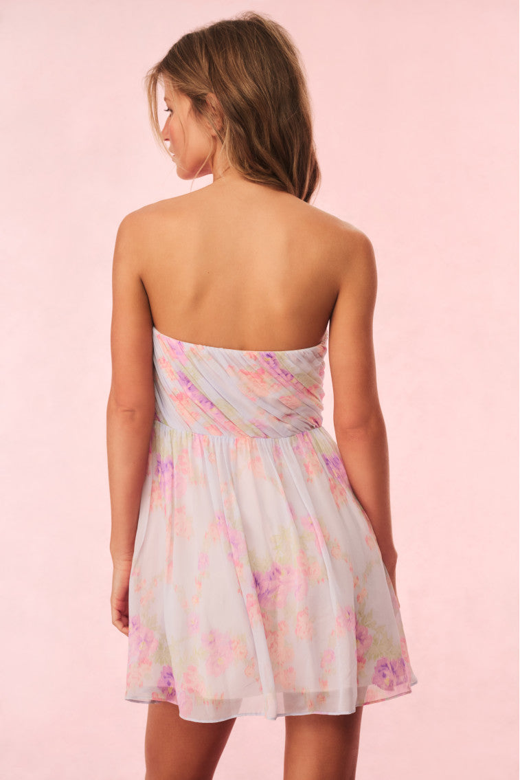 Rayne Floral Chiffon Mini Dress | Tropic Petal