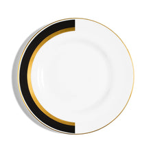 Rimmed Bread & Butter Plate (Set of 2) | Bone China | White | Matte Black & Gold | The Arc Collection