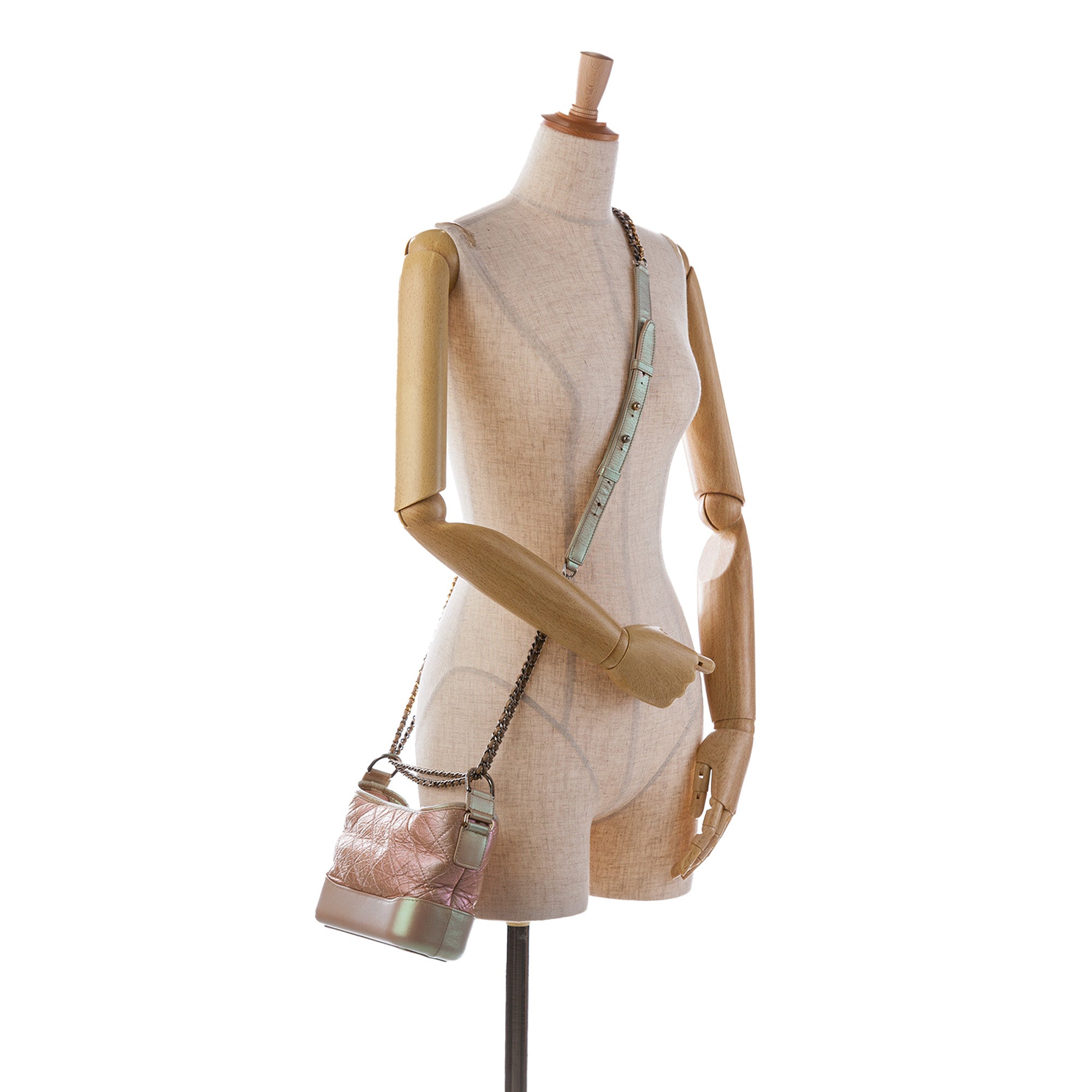 Chanel | Pre-Owned Small Iridescent Gabrielle Crossbody | Pink/Light Pink