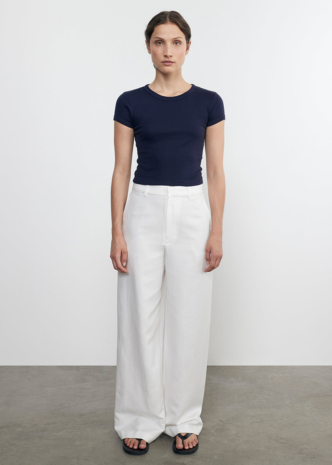 Supima Baby Cropped Tee | Indigo