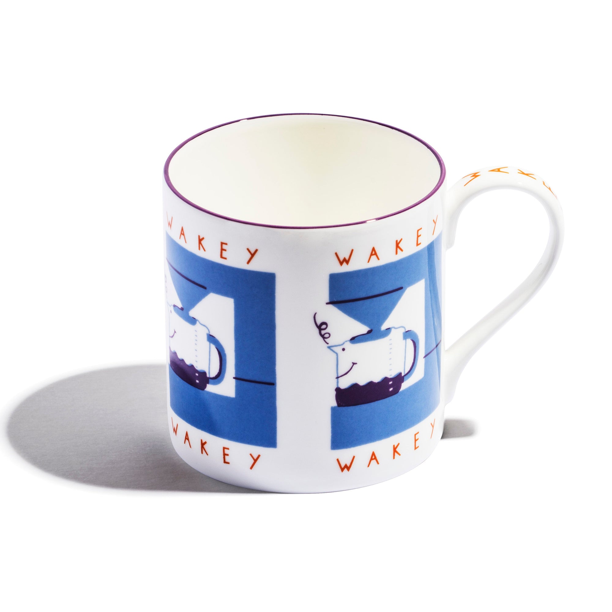 Large Mug (Set of 2) | Bone China | White | Wakey Wakey | Print Club London