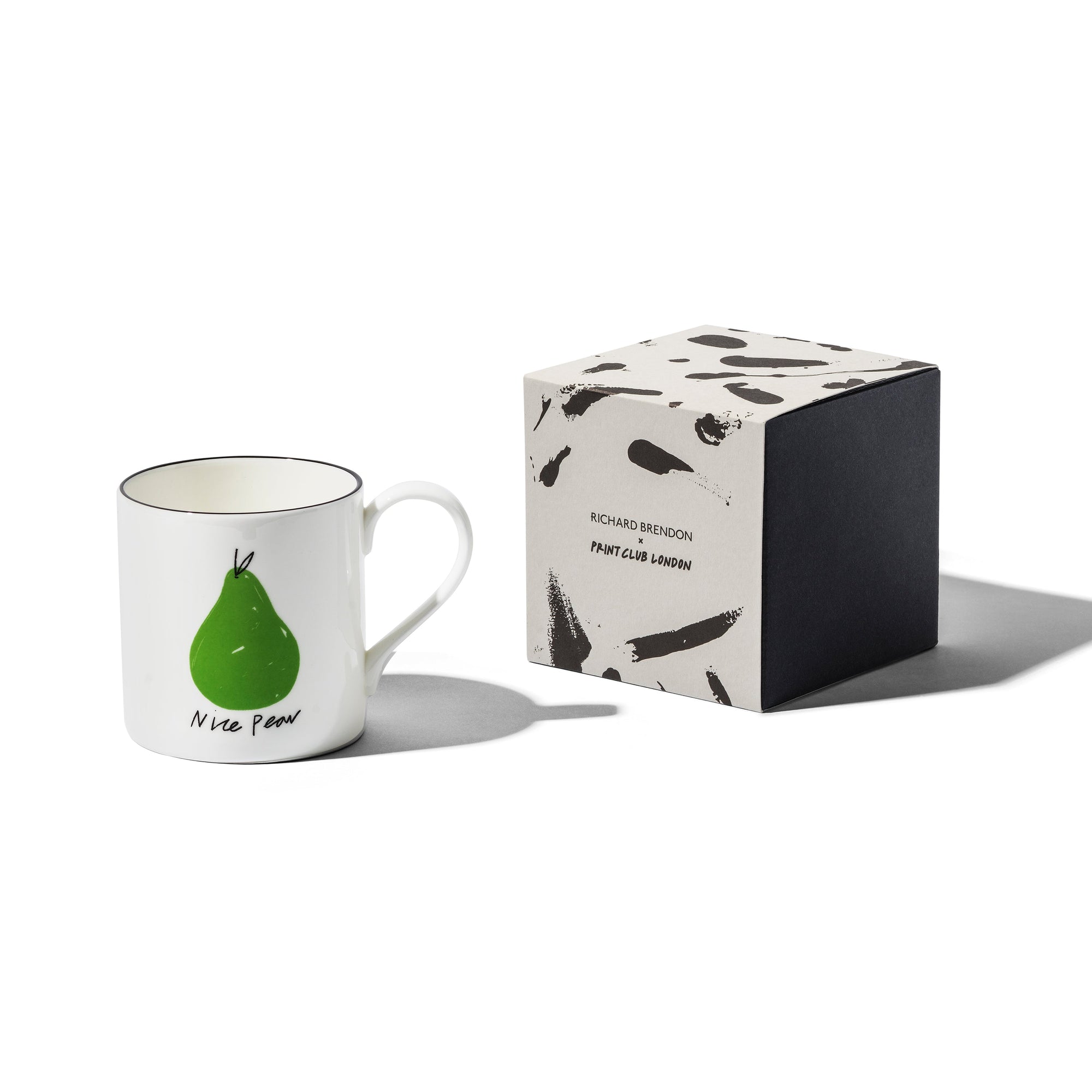 Large Mug (Set of 2) | Bone China | White | Nice Pear | Print Club London