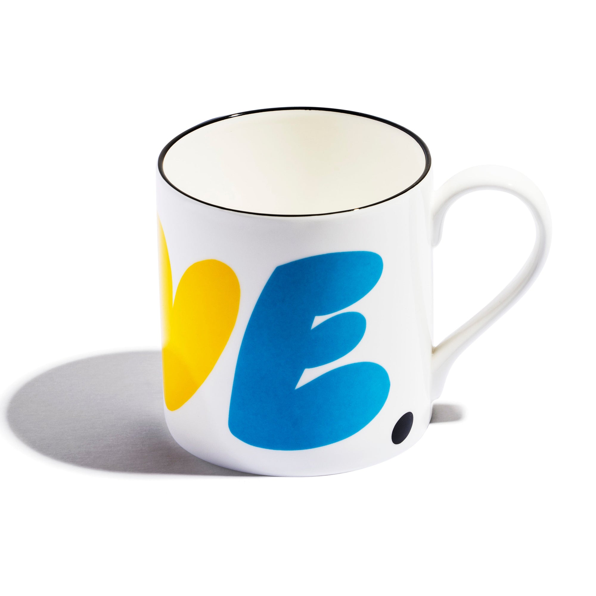 Large Mug (Set of 2) | Bone China | White | Love | Print Club London