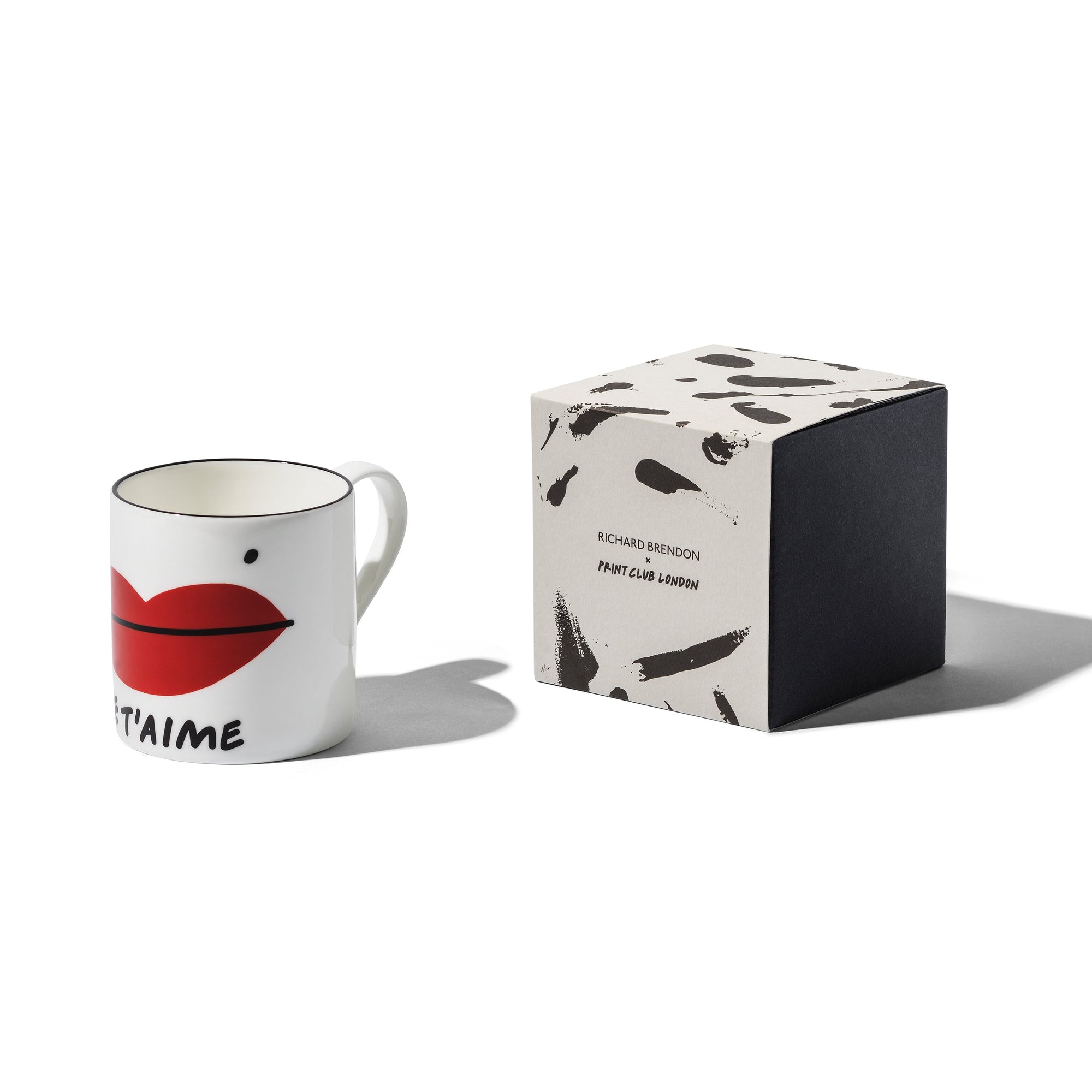 Large Mug (Set of 2) | Bone China | White | Je T'aime | Print Club London