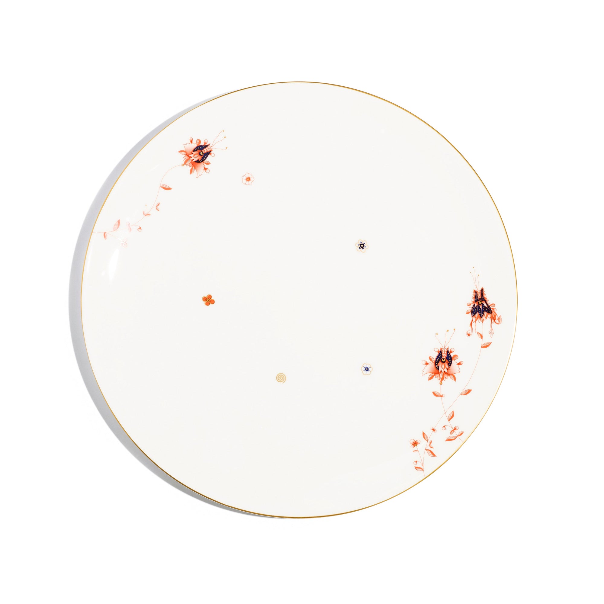 Coupe Dinner Plate (Set of 2) | Bone China | White | Dragon Flower | The V&A Series