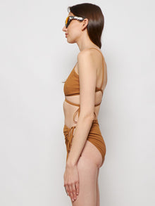 Women | Christopher Esber | Looped Tie Bikini Top | Suede