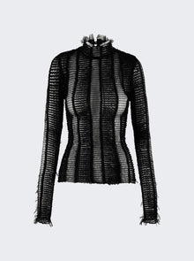 Women | Roberta Einer | Angel Long Sleeve Sheer Top | Black