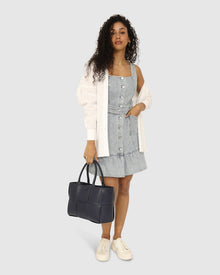 Women | Reunite Denim Mini Dress | Stonewash