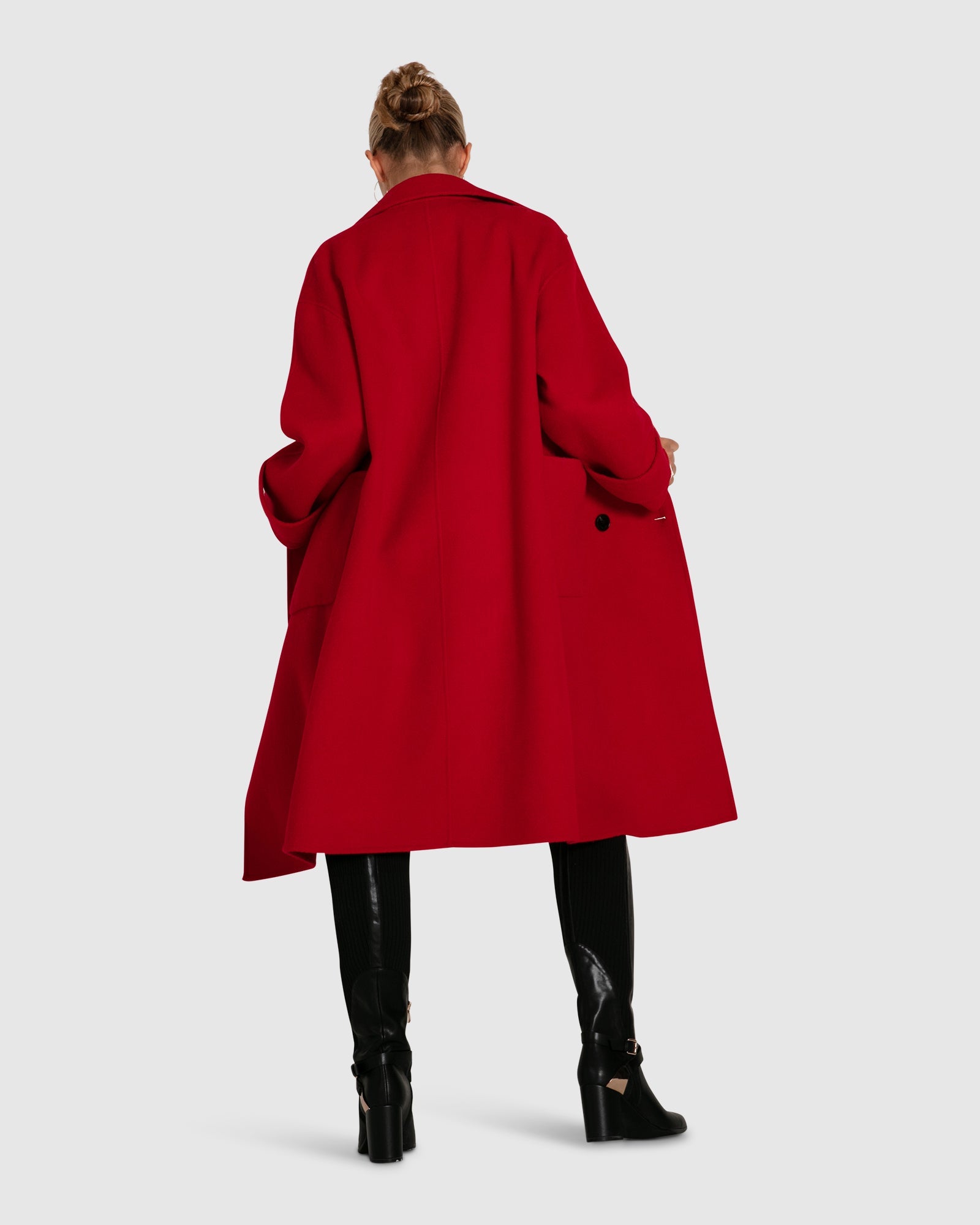 Women | Rumour Has It Oversized Wool Blend Coat | Red
