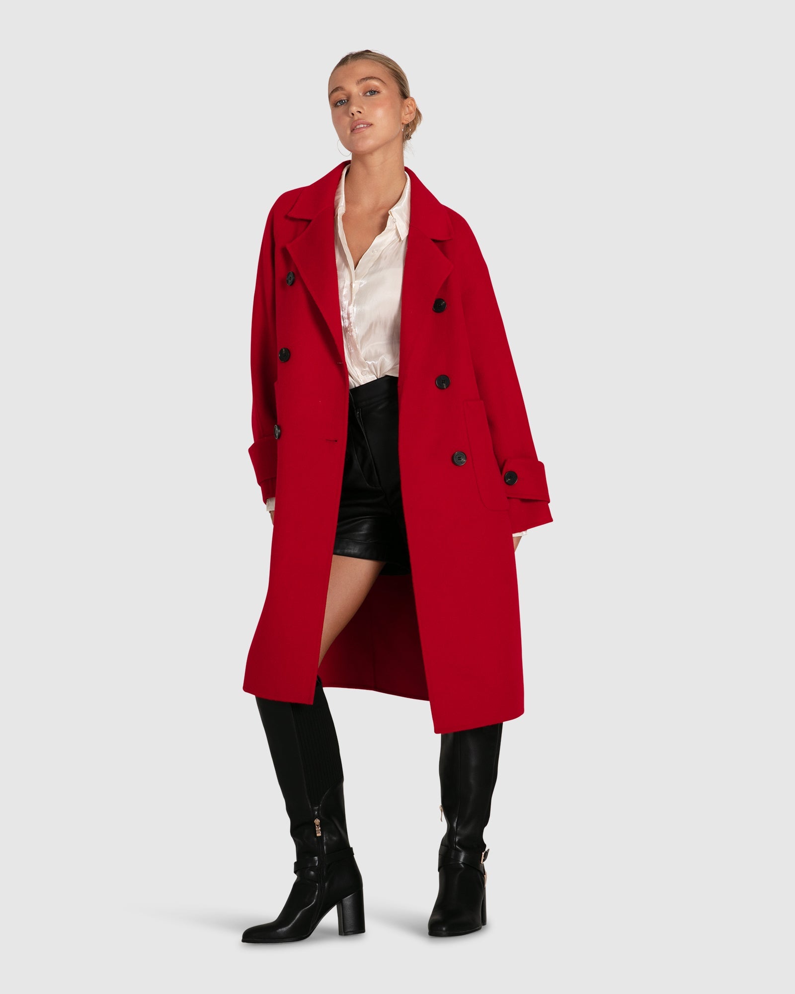 Rumour Has It Oversized Wool Blend Coat | Women | Red