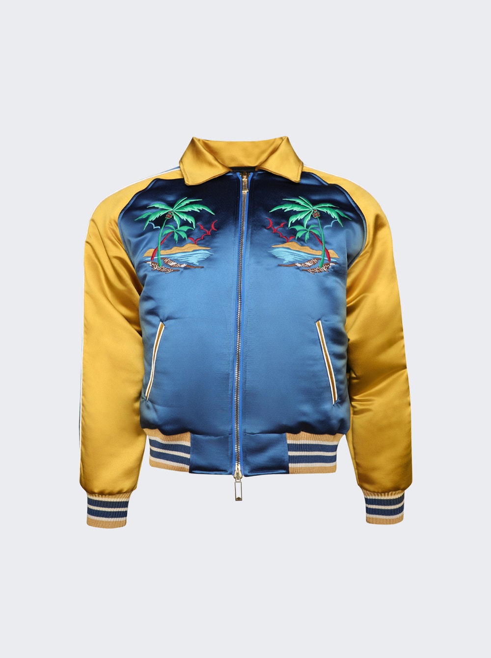 Men | Rhude | Palm Eagles Souvenier Jacket | Navy & Mustard Yellow