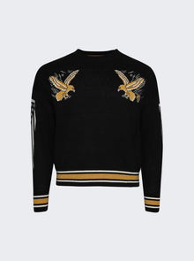 Men | Rhude | Eagle Souvenir Knit Crewneck | Black & Yellow