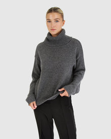Women | Right Here Waiting Open Back Knit | Charcoal
