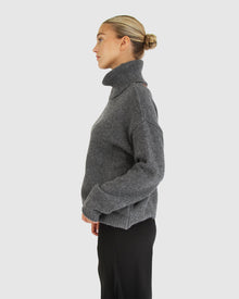 Women | Right Here Waiting Open Back Knit | Charcoal