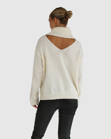 Women | Right Here Waiting Open Back Knit | Cream