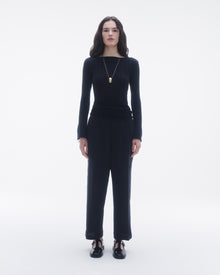 Womens | Rib Flare Top | Black